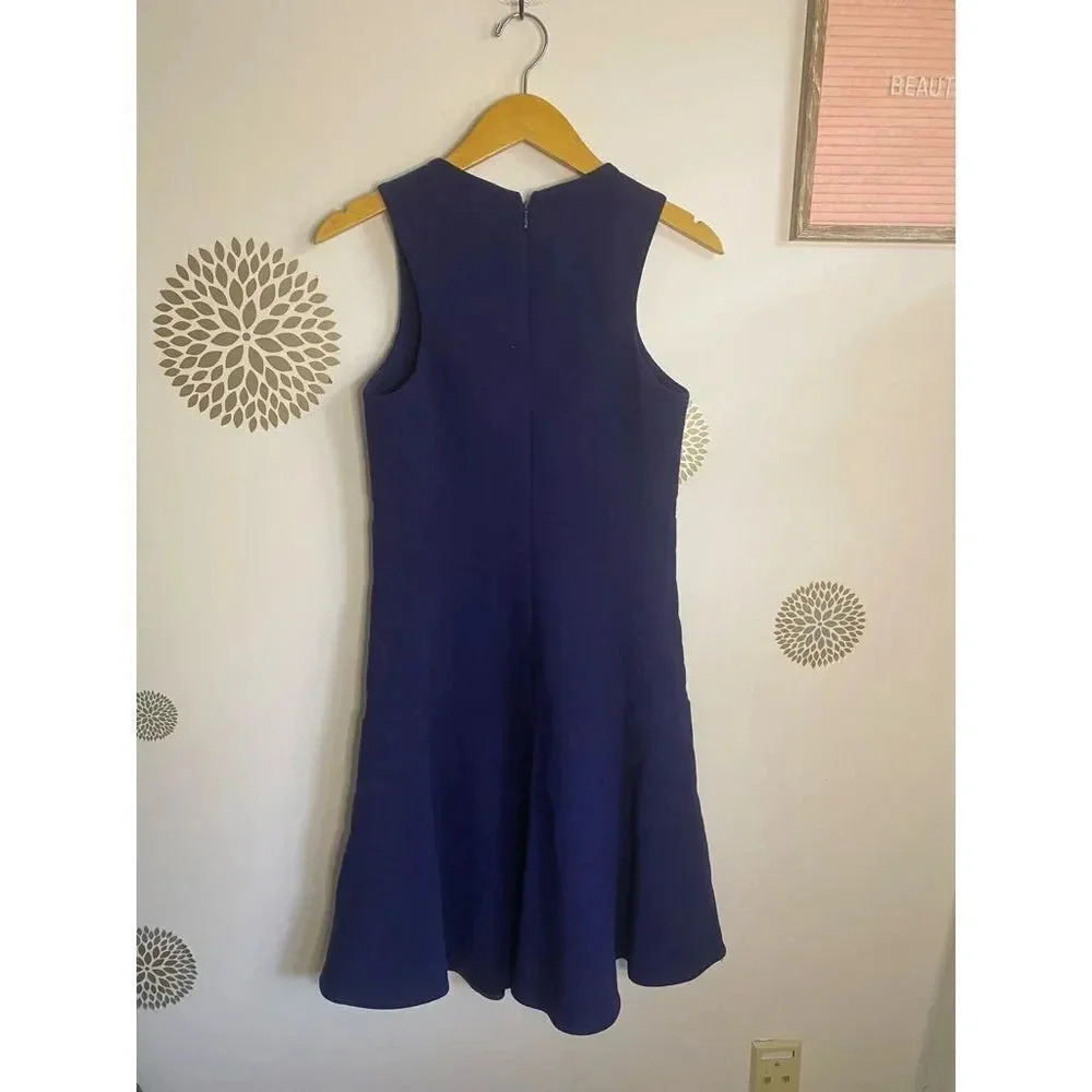 Carven Blue Wool Drop Waist Dress - Picture 4 of 7